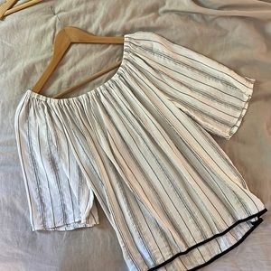LOFT Off Shoulder Striped Shirt